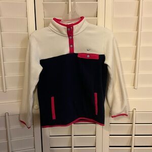 Vineyard Vines White and Navy Kids Fleece M 10-12